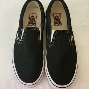 Vans black slip on shoes size 10